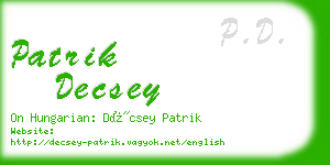 patrik decsey business card